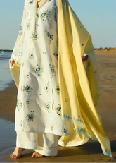 Grace Z-(S1284) - Stitched Embroidered 3pc Lawn Dress With Printed Munar Dupatta.